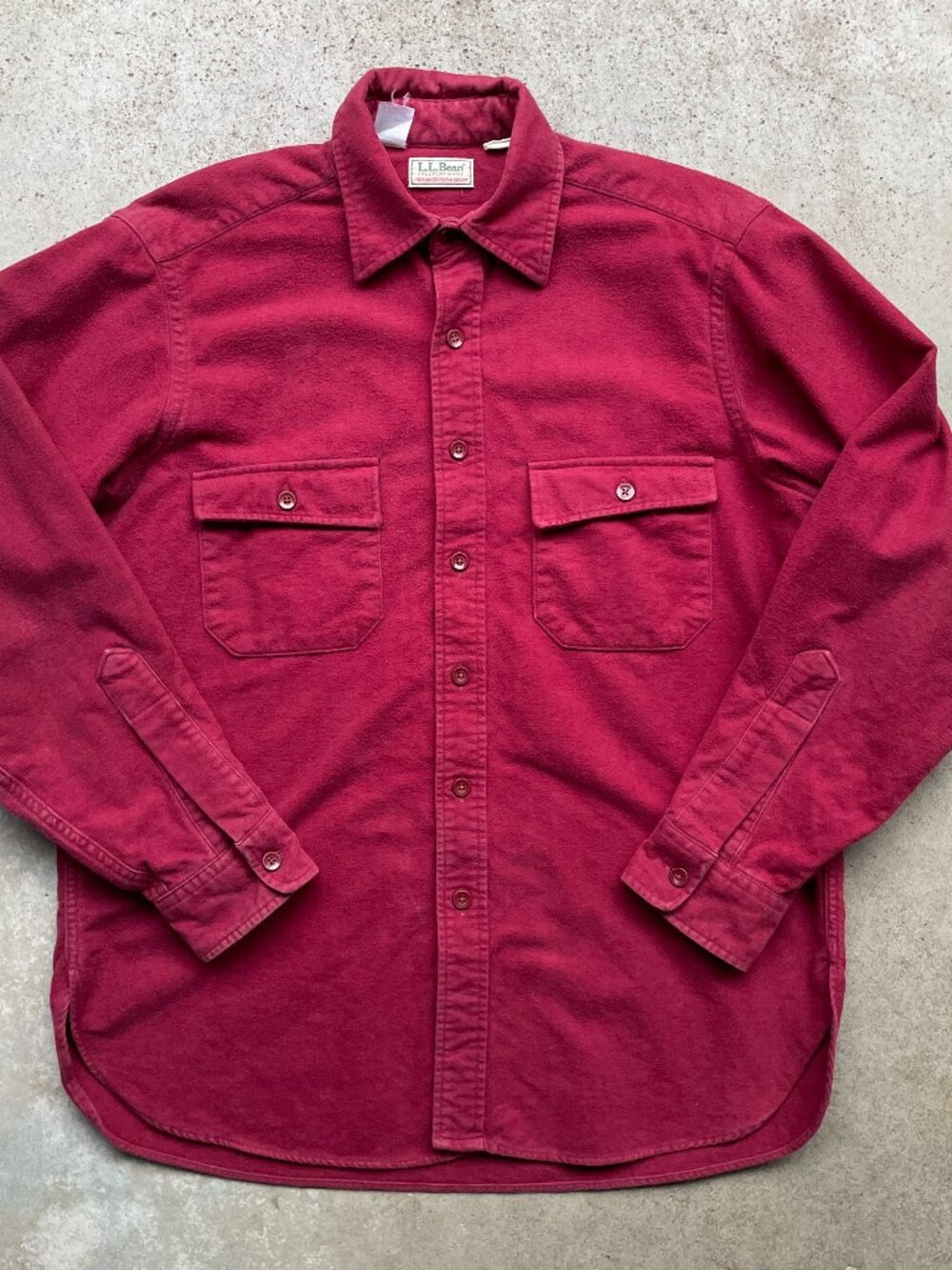 Vintage L.L. Bean Chamois Cloth Shirt Men’s XL Red Flannel Button Made in USA